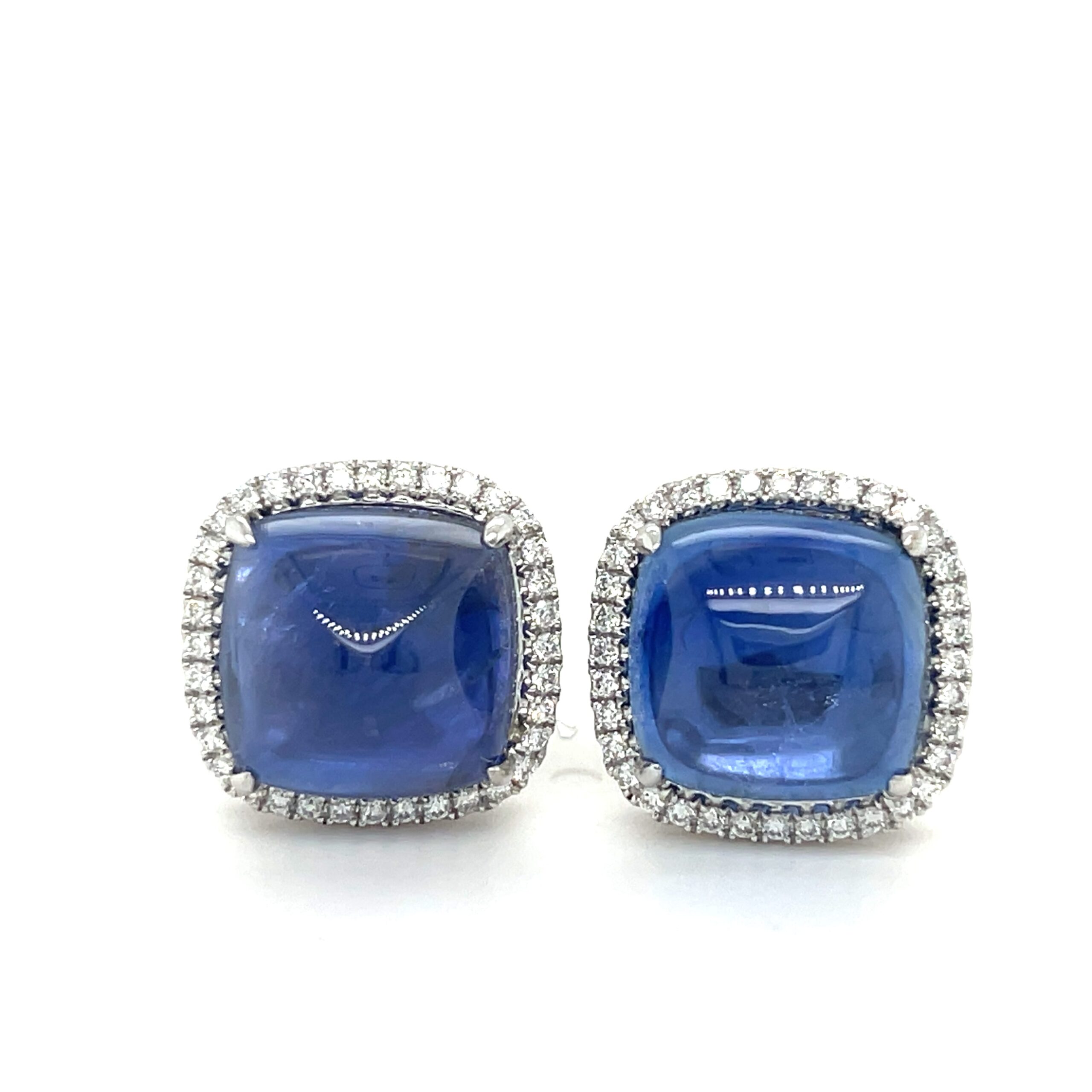 Blue Sapphire and Diamond Earrings