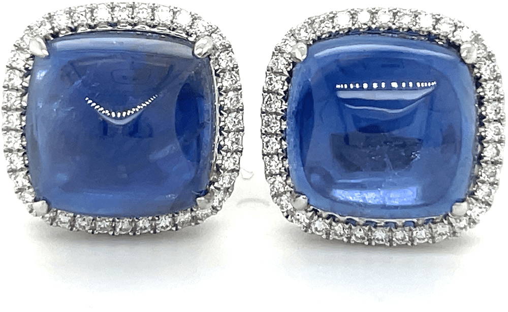Blue Sapphire and Diamond Earrings