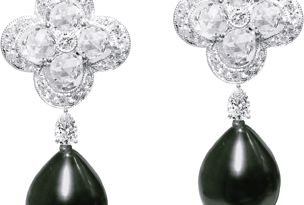 Royal Blue Sapphire and Diamond Earrings by Hatta