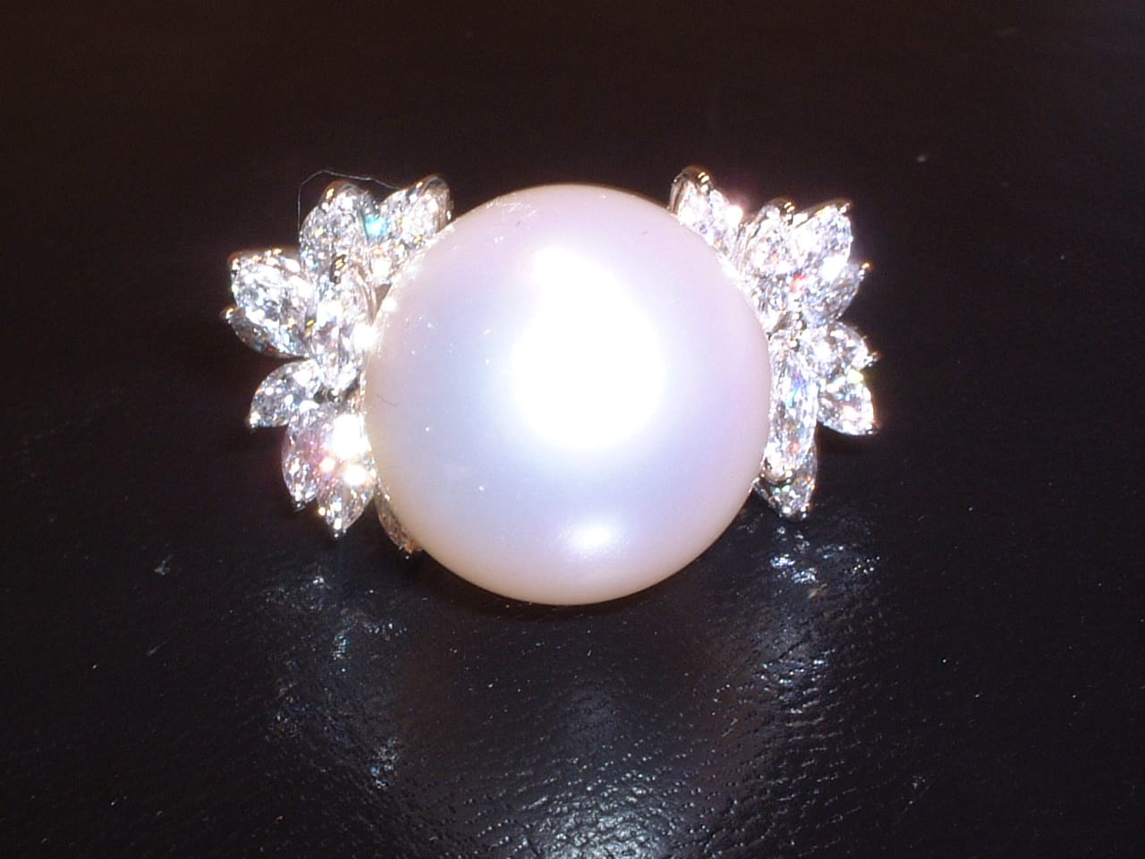 Royal Conch Pearl and Diamond Ring by Hatta