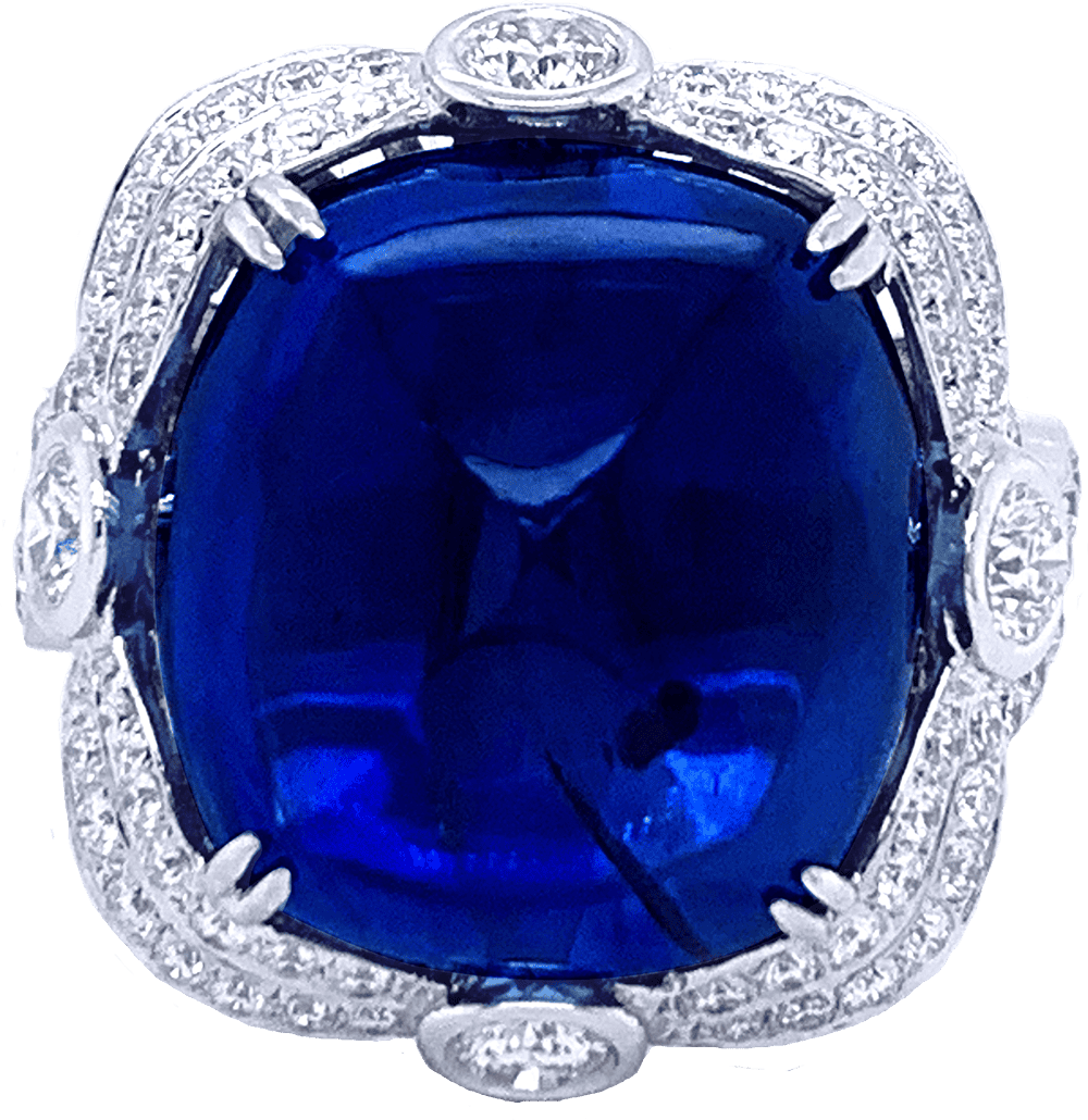 Royal Blue Sapphire Diamond Ring