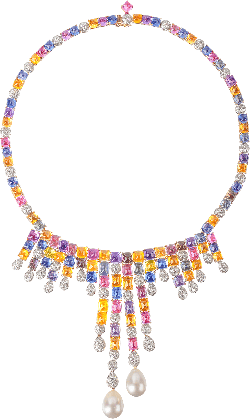Fancy Sapphire Sugar Loaf Necklace