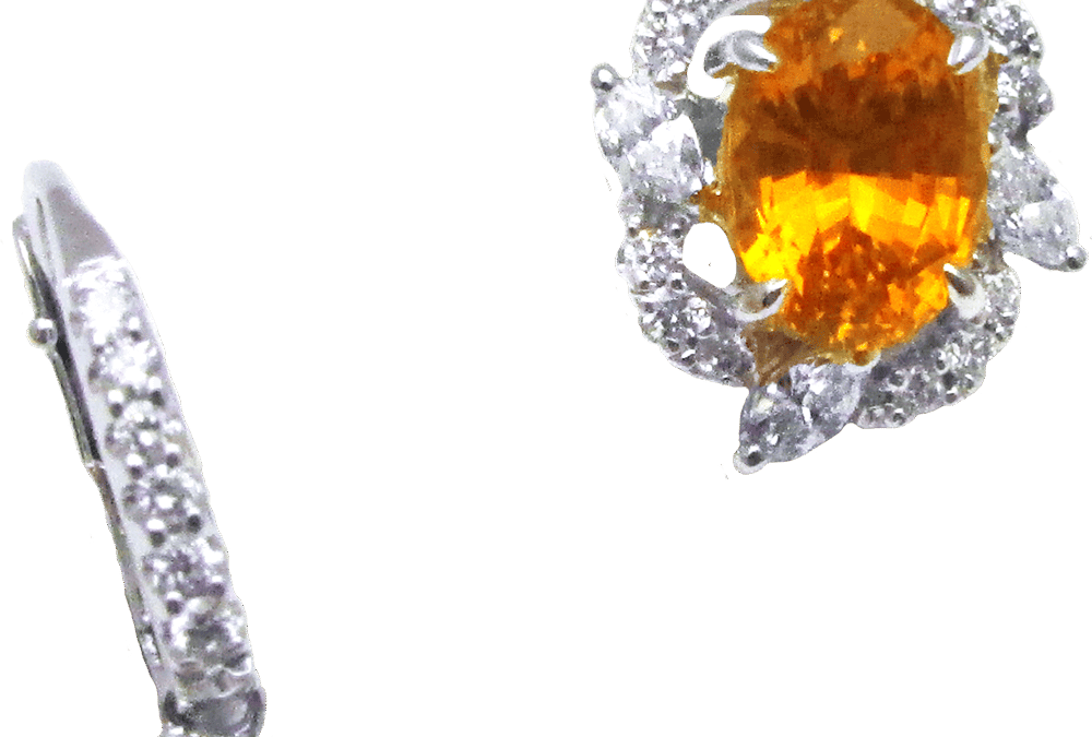 Royal Yellow Sapphire and Diamond Earrings by Hatta