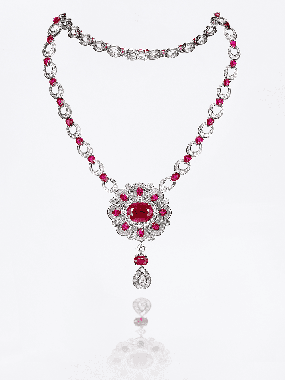 Royal Ruby and Diamond Necklace