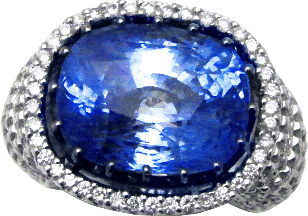 Royal Blue Sapphire Diamond Ring