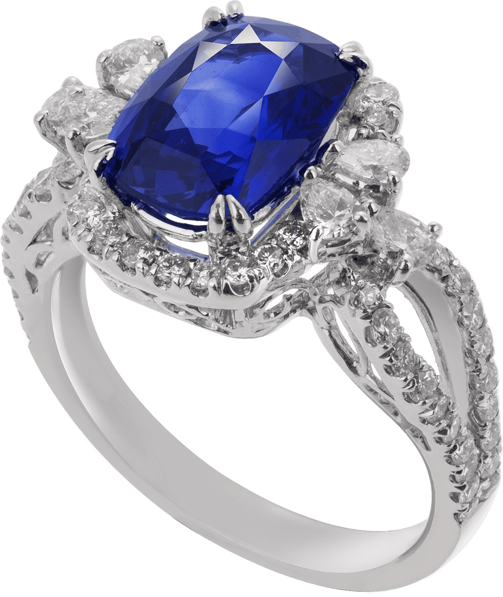 Blue Sapphire and Diamond Earrings