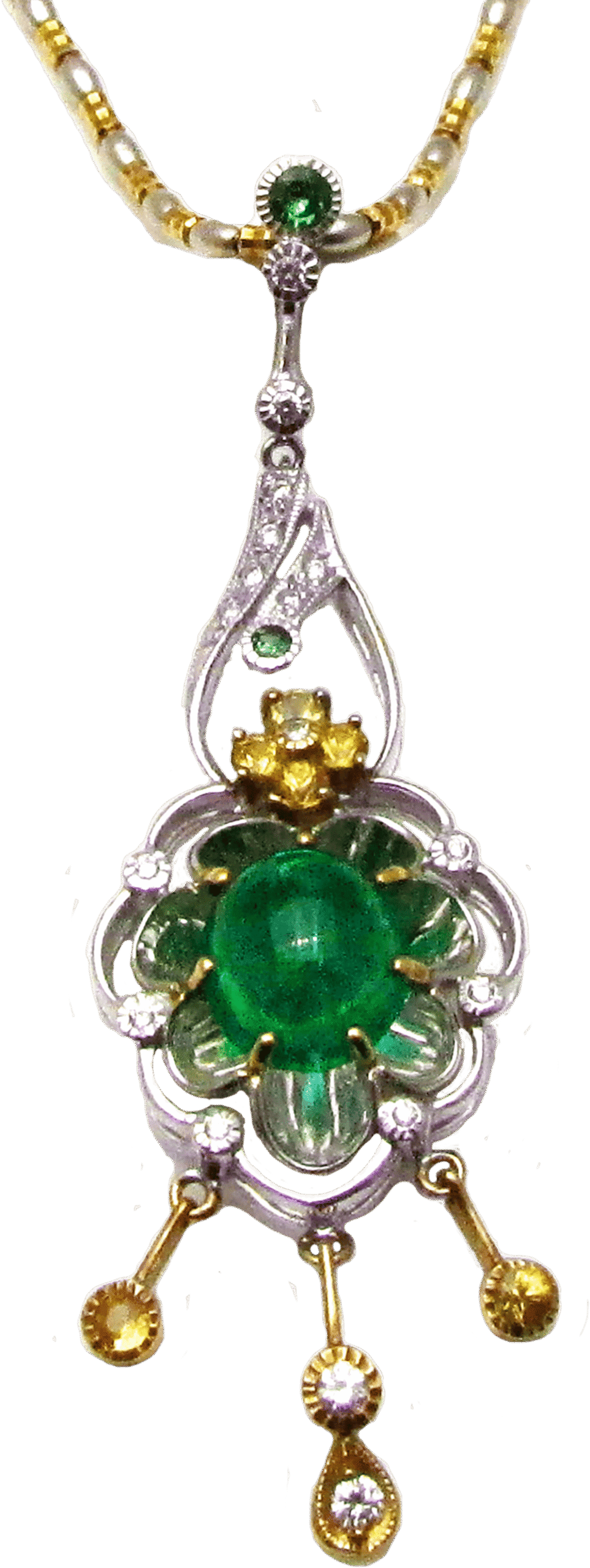 Royal Zambian, No oil Emerald and Diamond Necklace