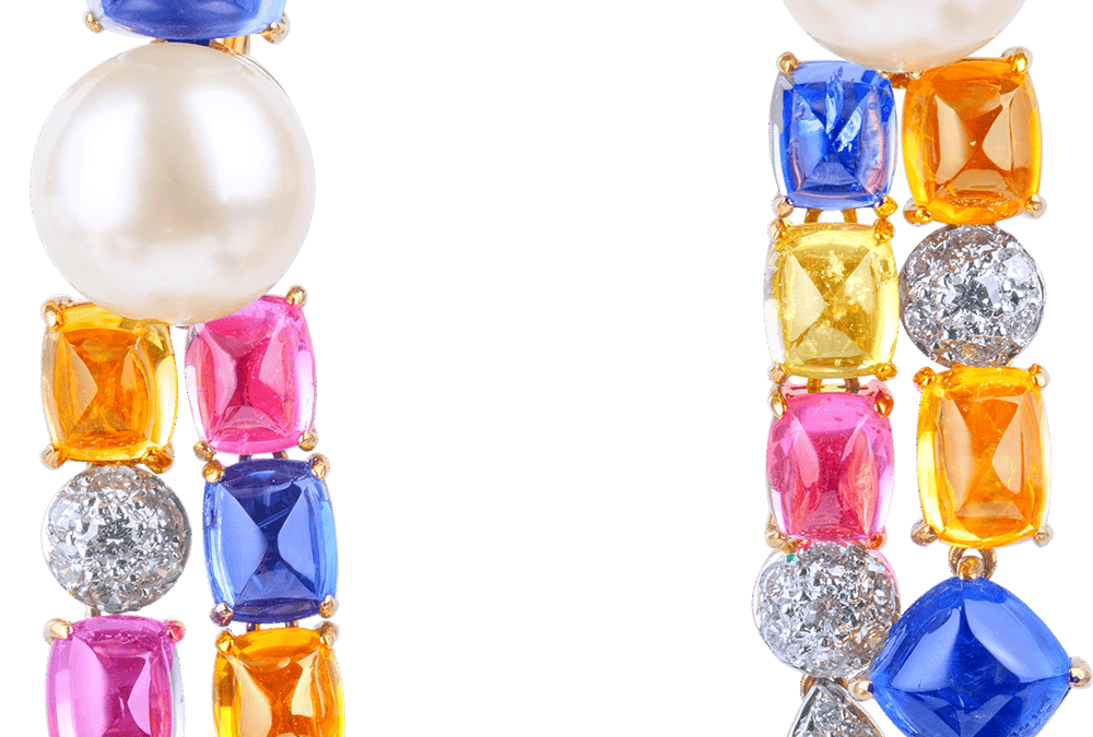 Royal Fancy Sapphire and Diamond Earrings by Hatta