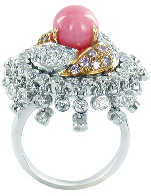 Royal Conch Pearl Flawless Diamond Ring