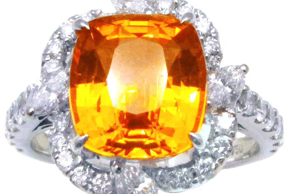 Royal Yellow Sapphire and Diamond Earrings by Hatta