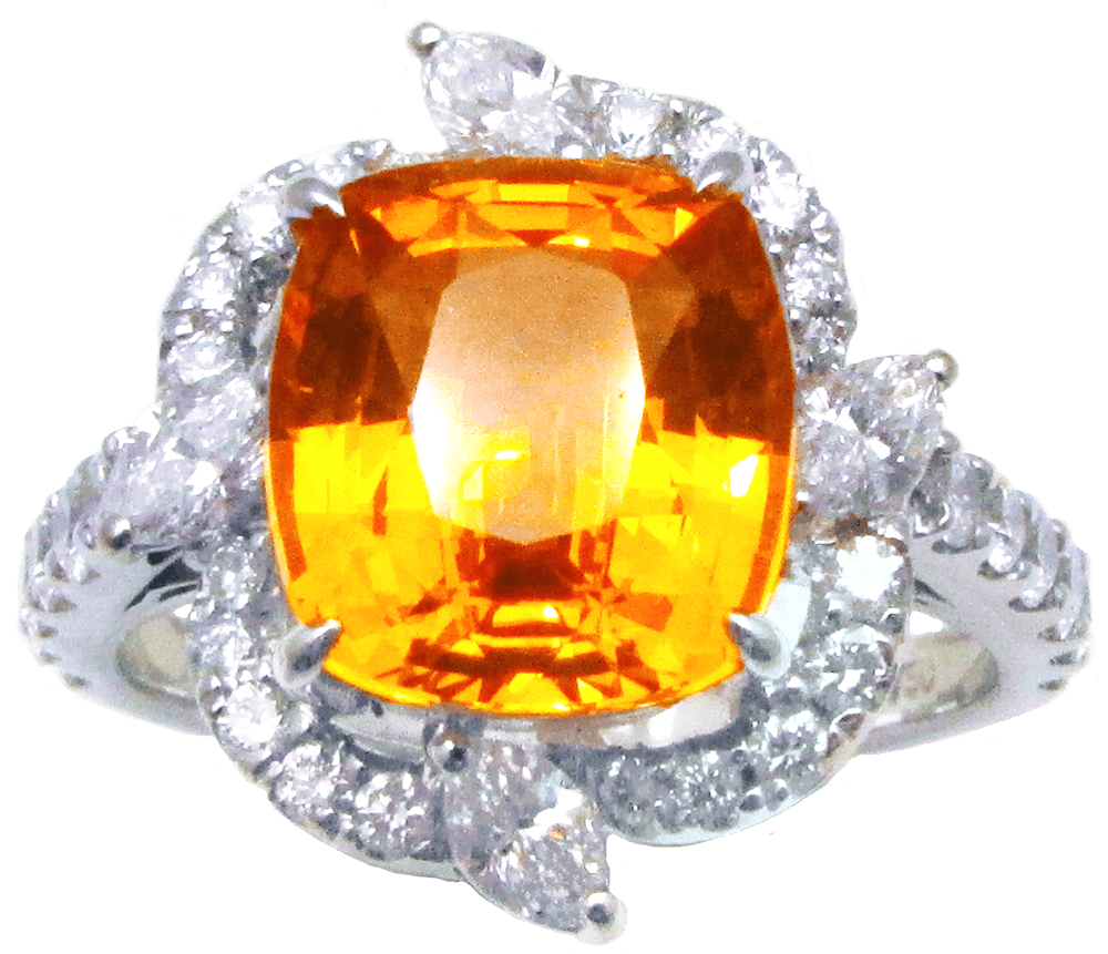 Royal Yellow Sapphire and Diamond Earrings by Hatta