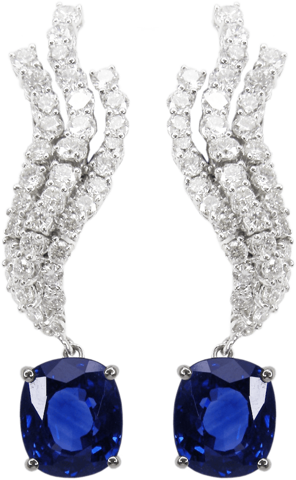 Blue Sapphire and Diamond Necklace