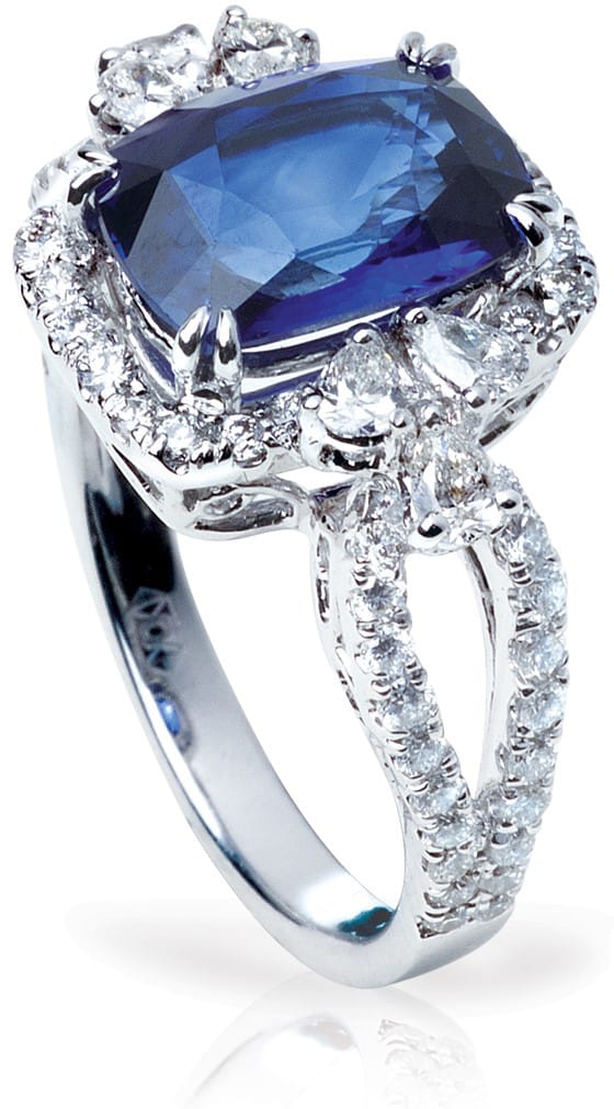 Blue Sapphire and Diamond Earrings