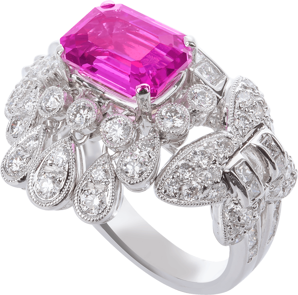 Pink Sapphire and Diamond Set  by Hatta