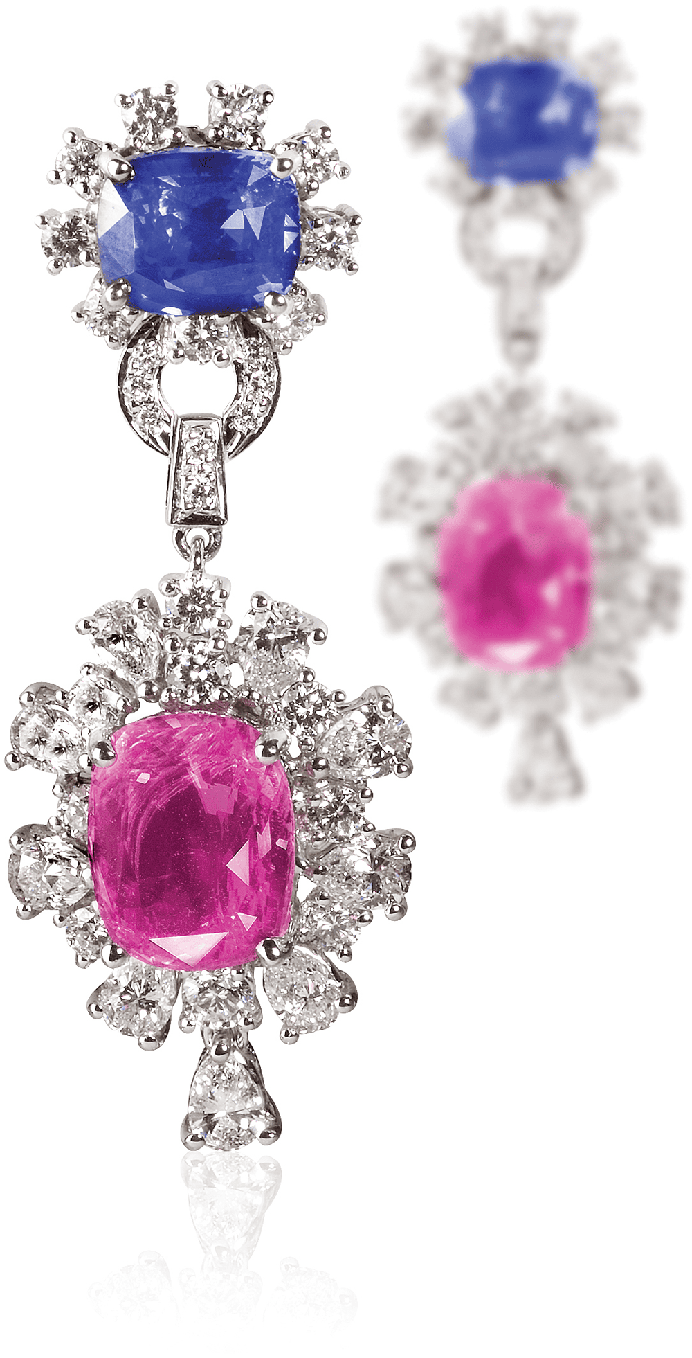 Royal Fancy Sapphire and Diamond Earrings by Hatta