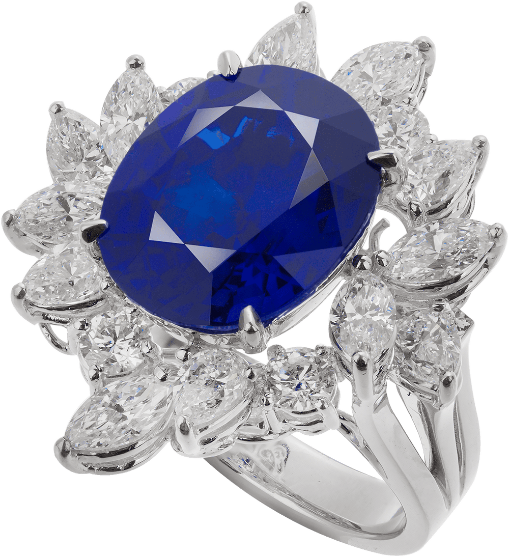 Royal Blue Sapphire Diamond Necklace