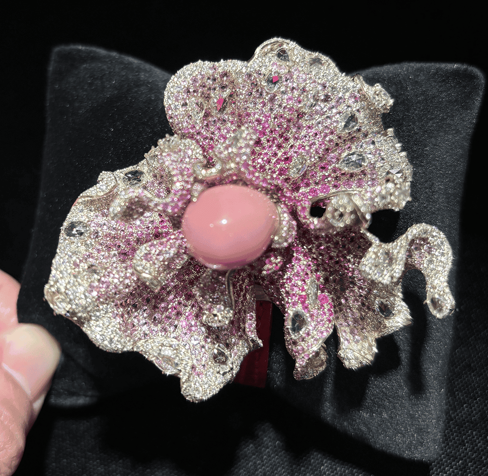 Royal Conch Pearl and Diamond Ring