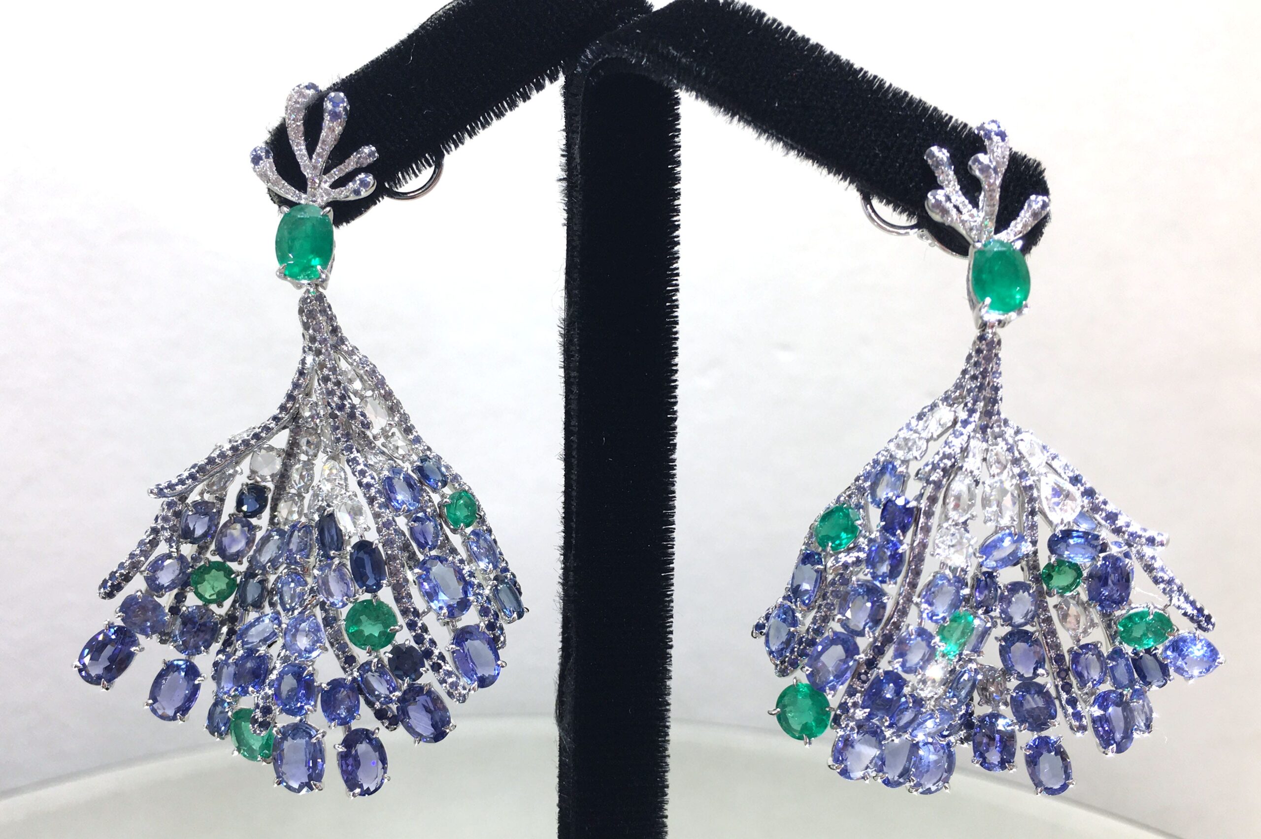 Royal Blue Sapphire Diamond Earrings