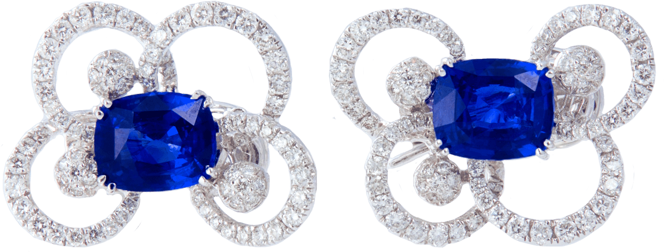 Blue Sapphire and Diamond Ring