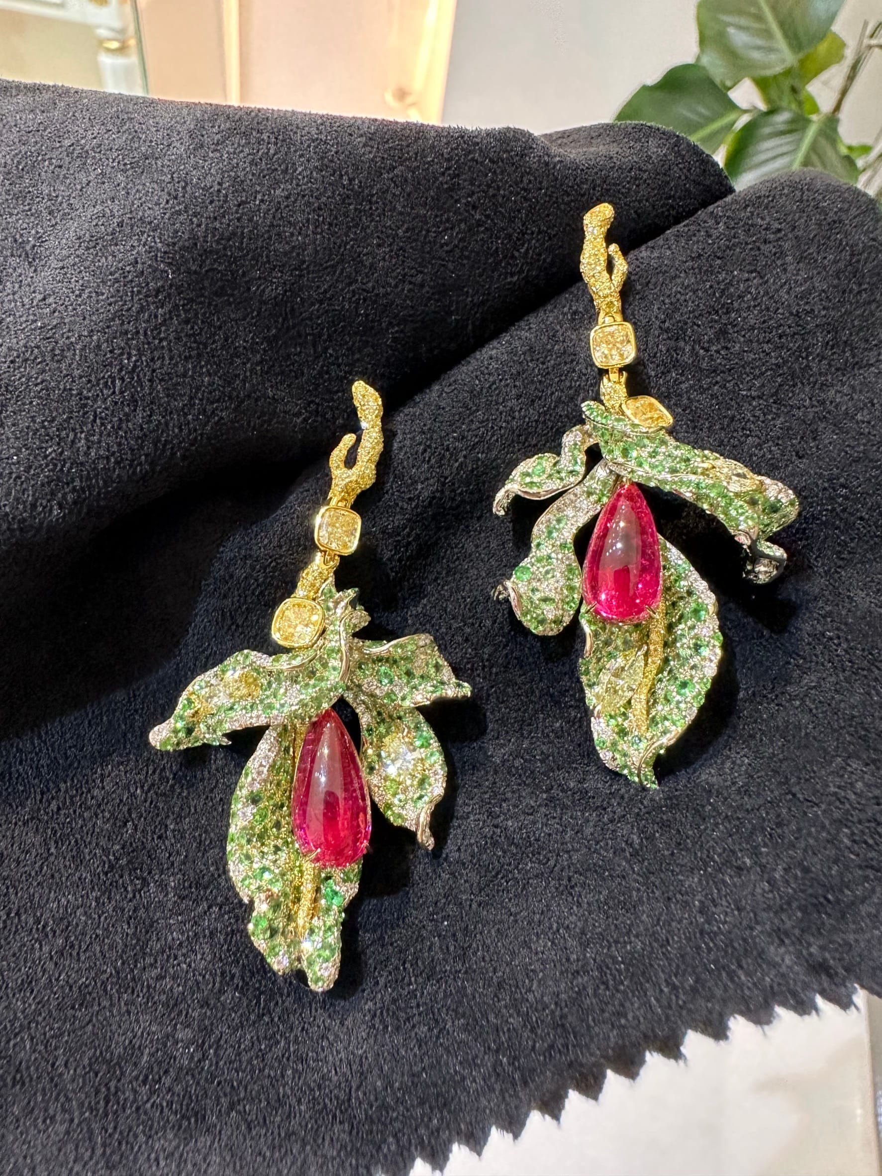Royal Ruby and Diamond Earrings