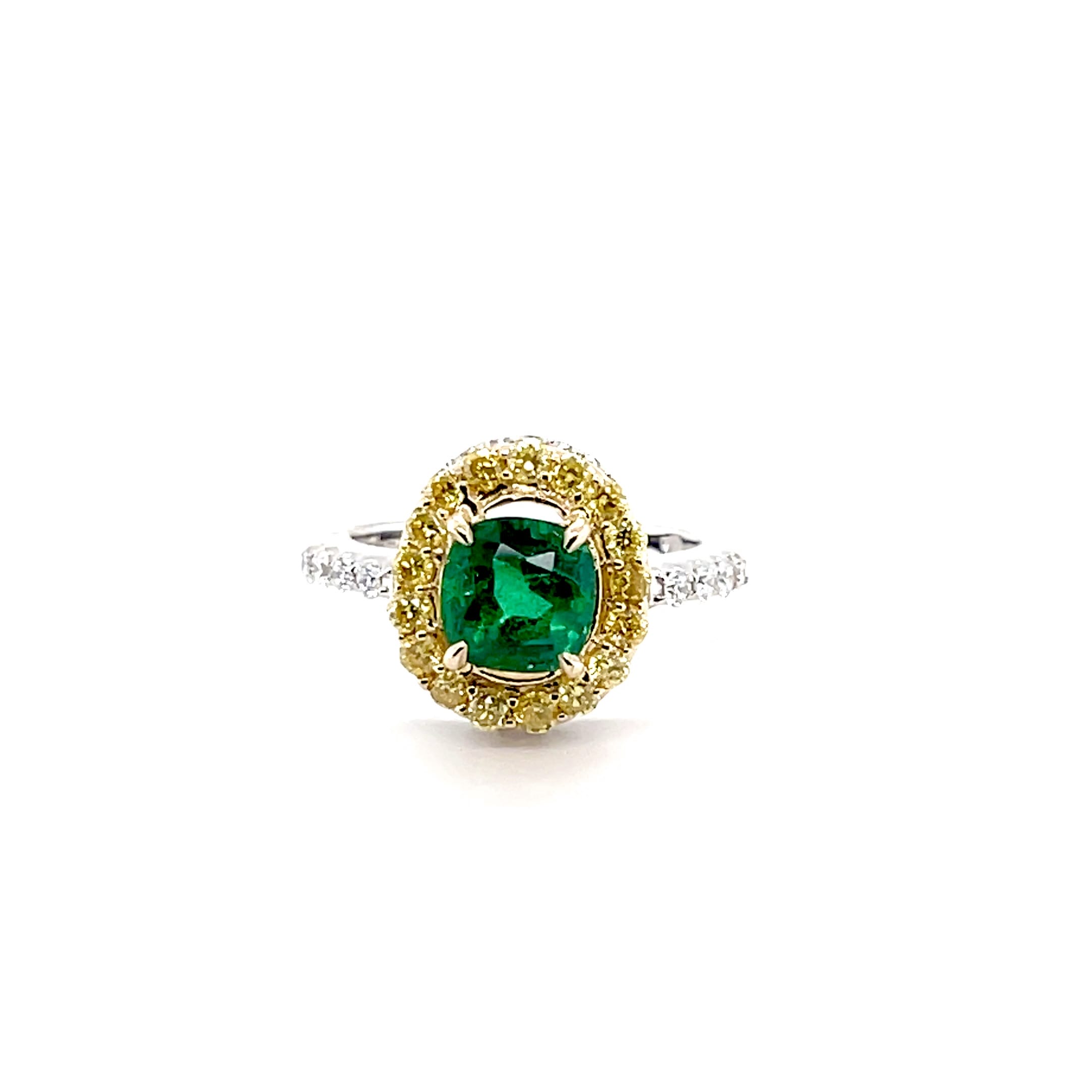 Royal Zambian, No oil Emerald and Diamond Ring