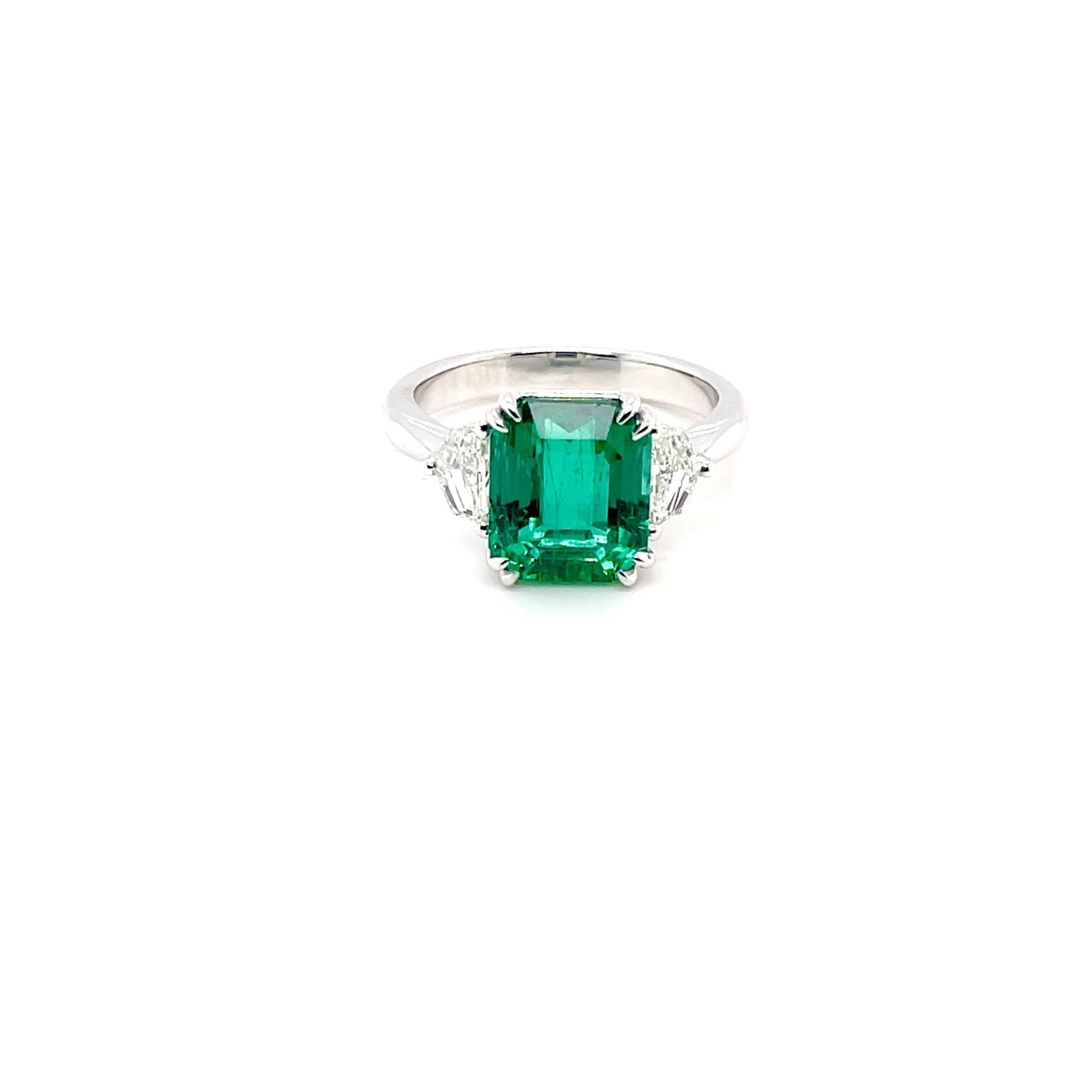 Royal Zambian, No oil Emerald and Diamond Ring