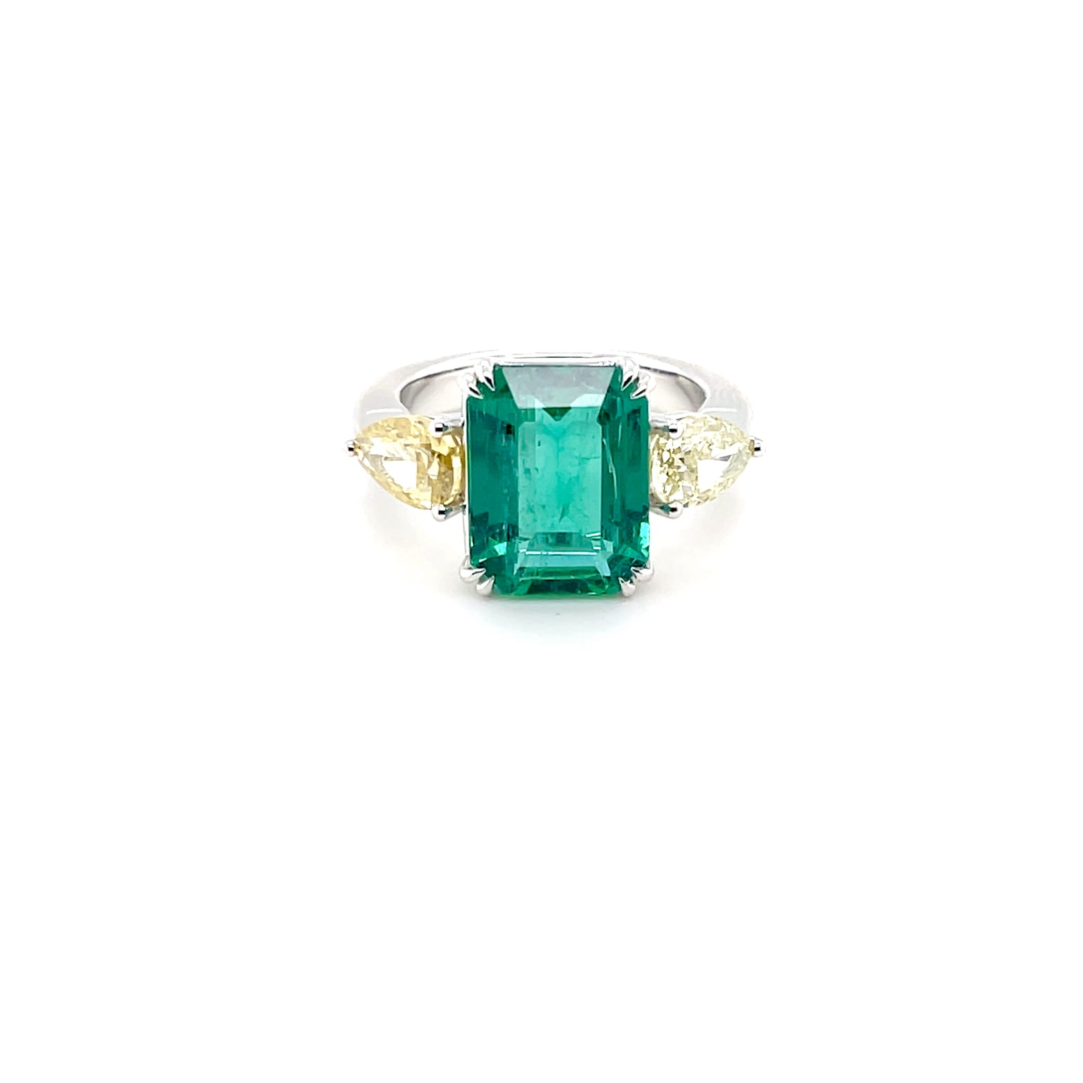 Royal Zambian, No oil Emerald and Diamond Ring