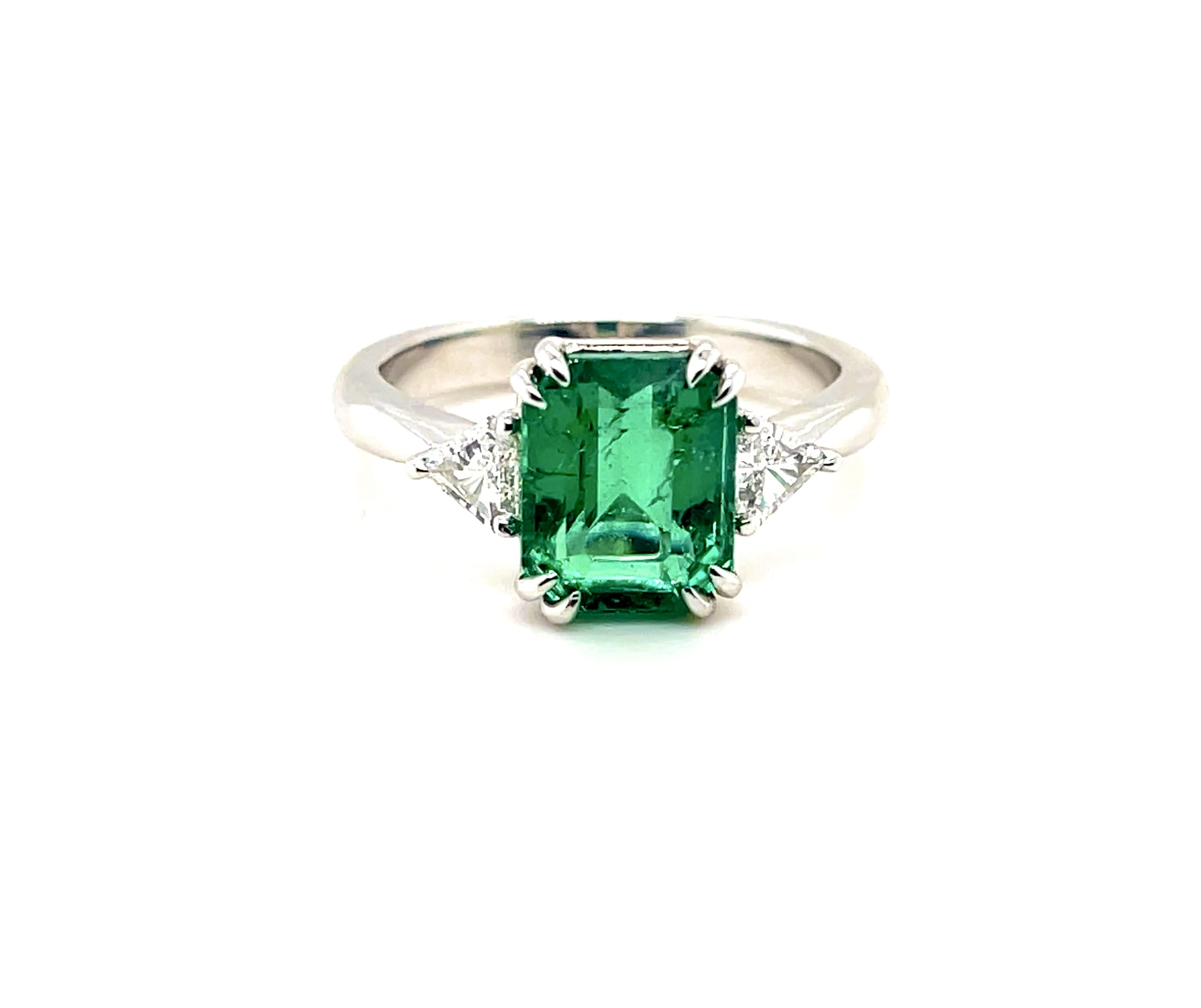 Royal Zambian, No oil Emerald and Diamond Ring