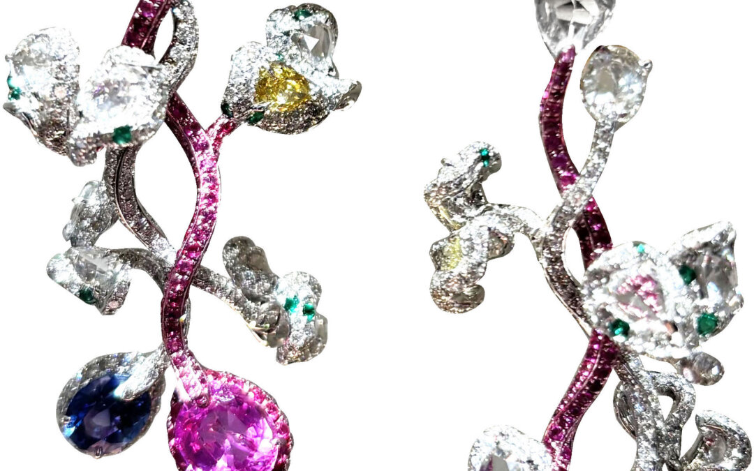 Fancy Sapphire Diamond Earring  by Hatta