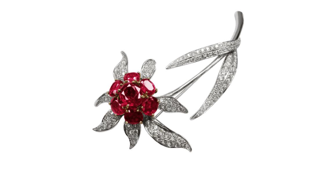 Royal Ruby and Diamond Brooch
