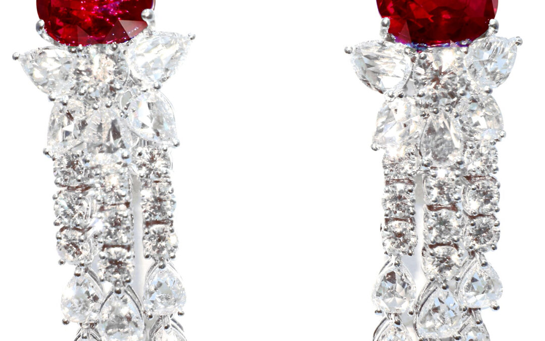 Royal Ruby and Diamond Earrings