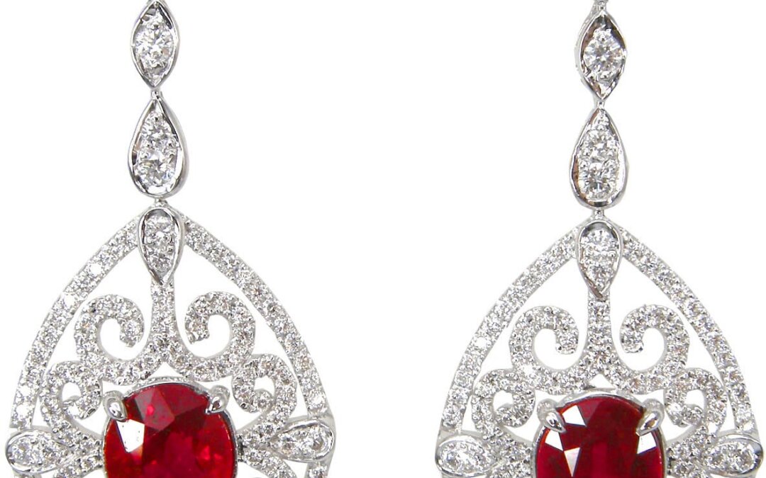 Royal Ruby and Diamond Earrings