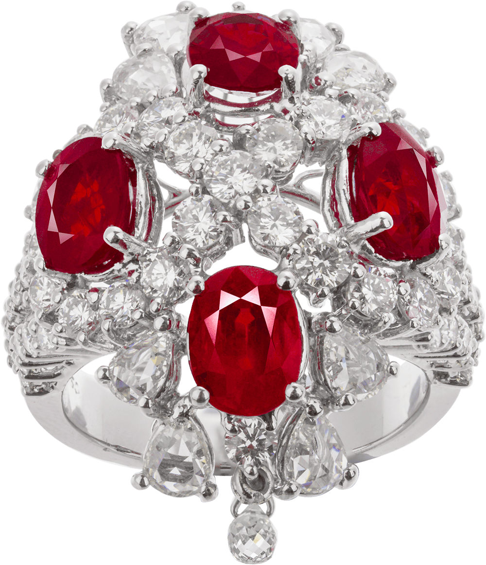 18K W/G Ruby and Diamond  Ring By Hatta