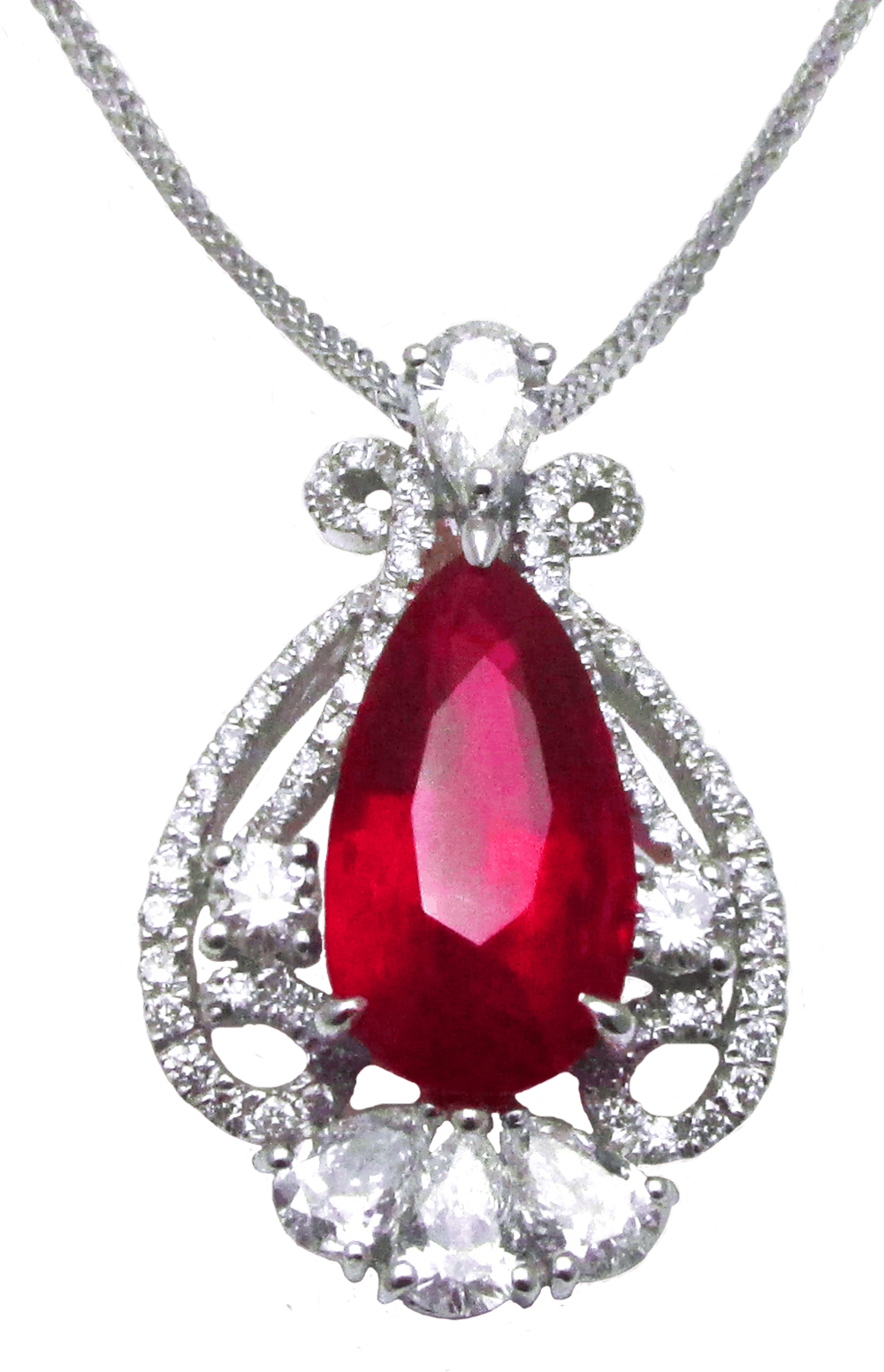 Classic Ruby Diamond Necklace