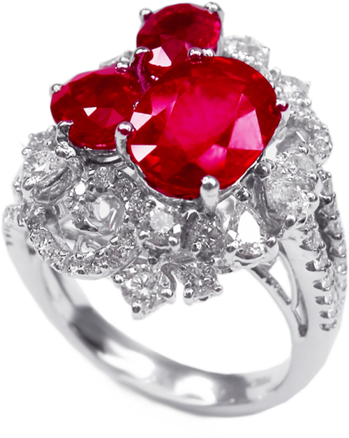 18K W/G Ruby and Diamond Ring by Hatta