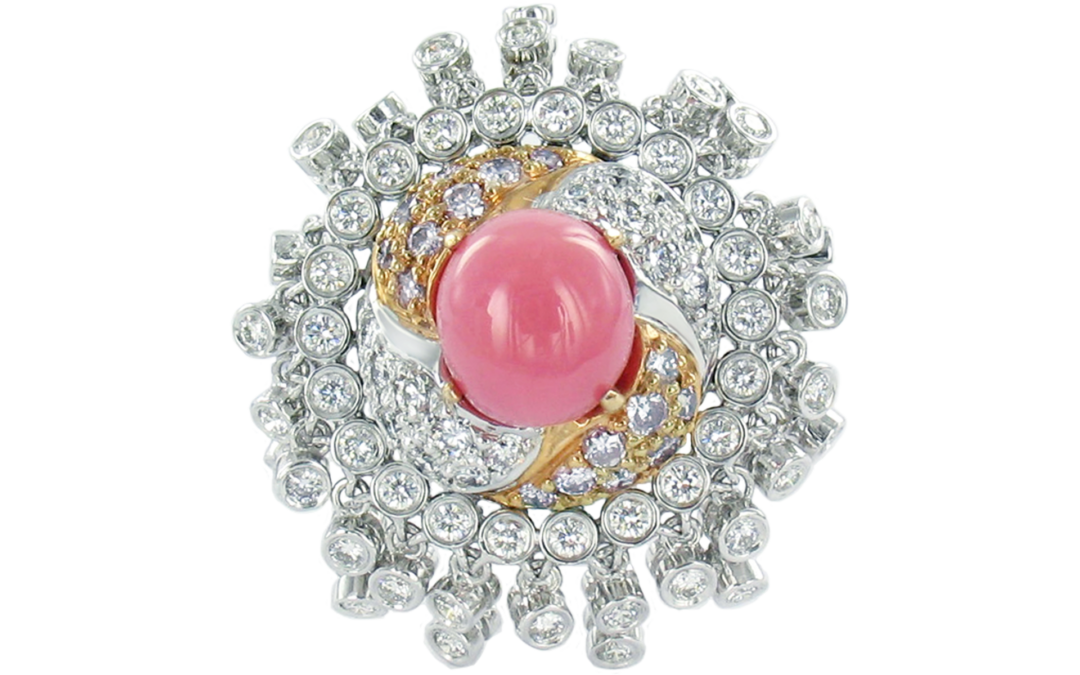 Royal Conch Pearl Flawless Diamond Ring