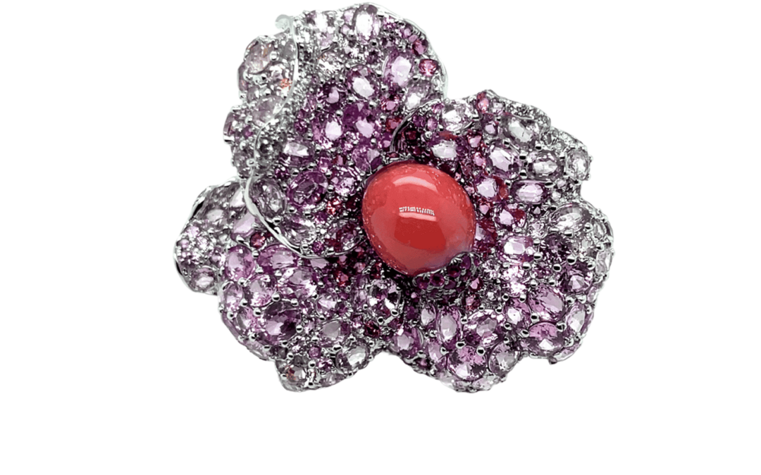 Royal Conch Pearl and Diamond Ring