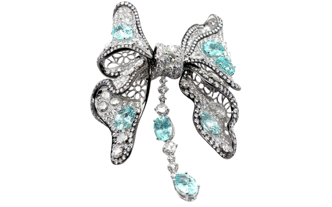 Royal Paraiba and intense Diamond Ring by Hatta
