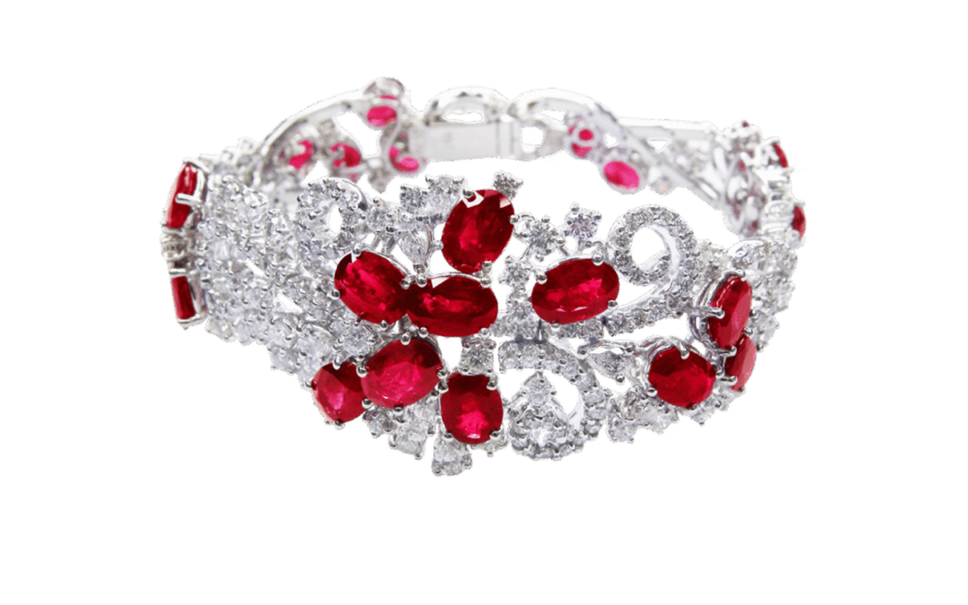Royal Red Burma Ruby Diamond Bracelet