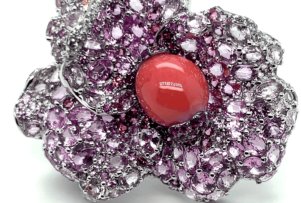 Royal Conch Pearl and Diamond Ring