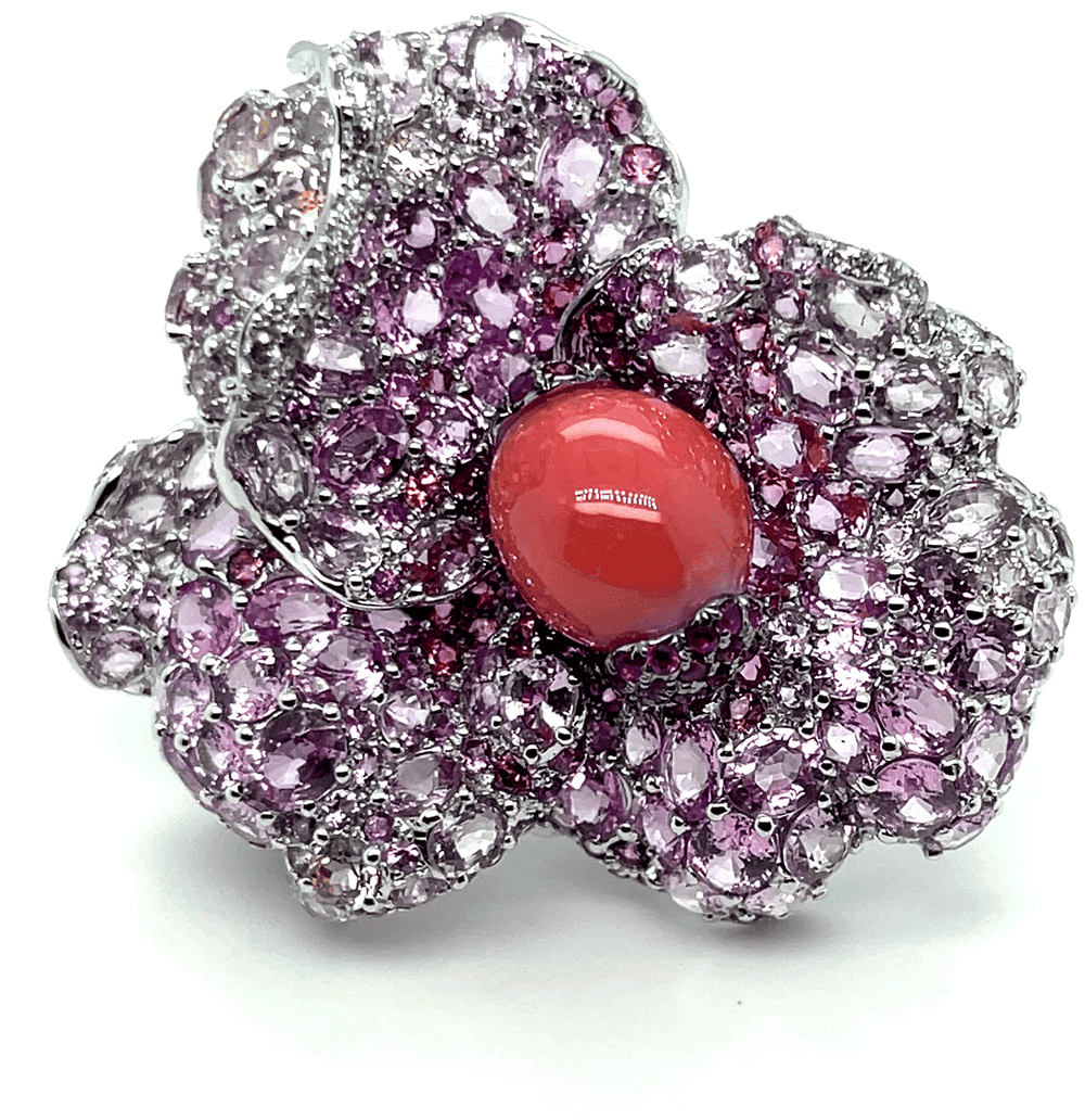 Royal Conch Pearl and Diamond Ring
