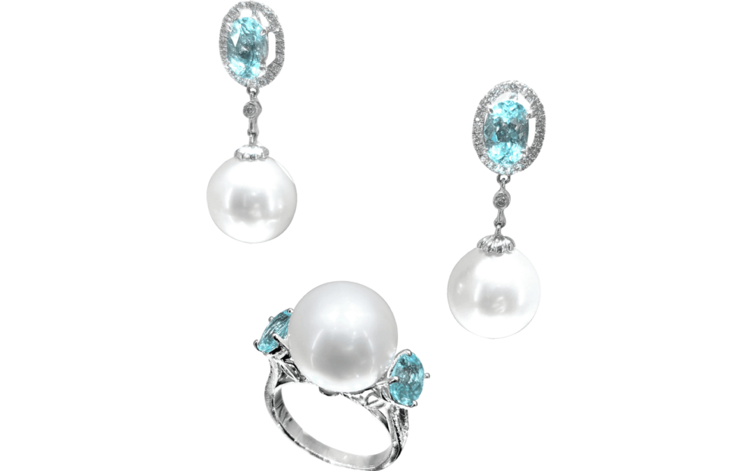 White South Sea Pearl Diamond Ring by Hatta