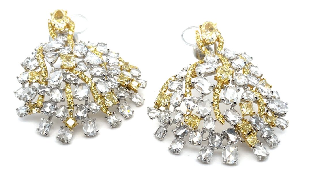 Royal Yellow and intense Diamond Earrings by Hatta